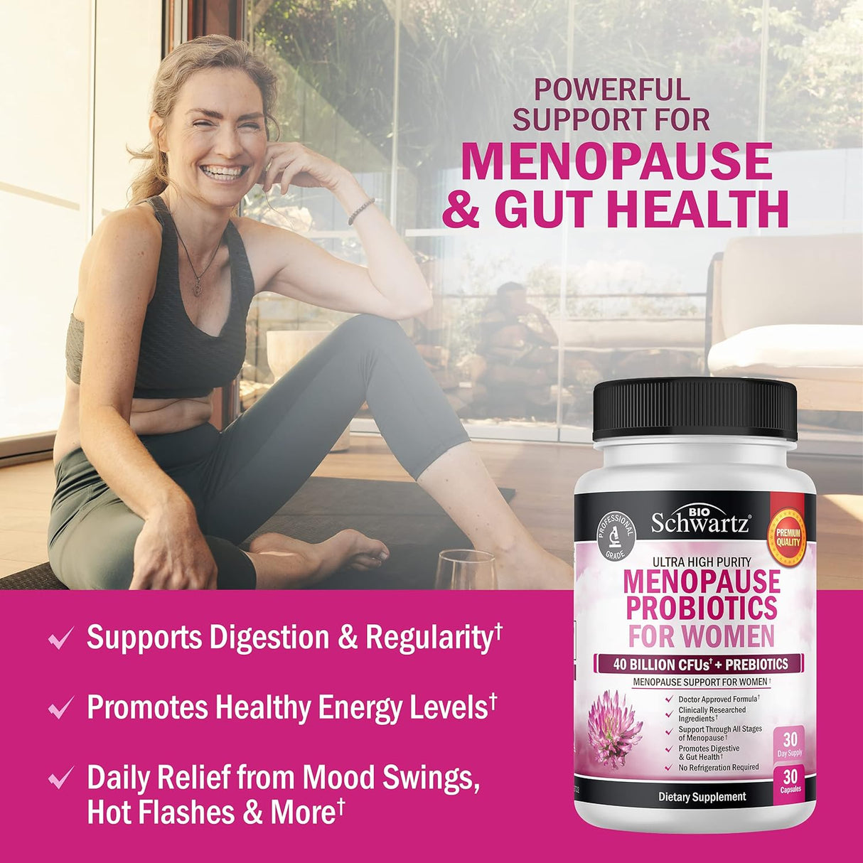 Probióticos de apoyo para la menopausia para mujeres