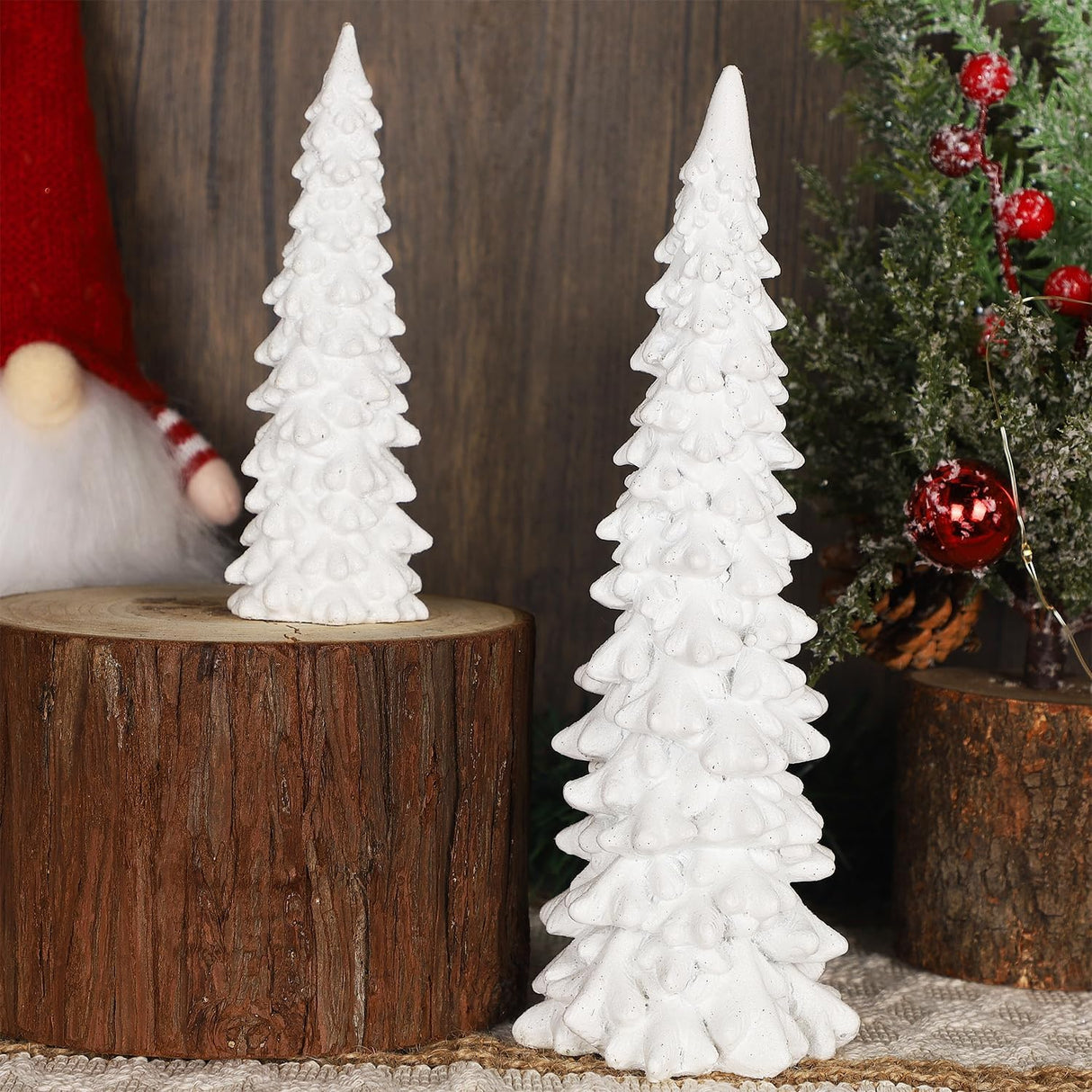 Juegoal Decoraciones de Mesa Árboles de Navidad Set de 2