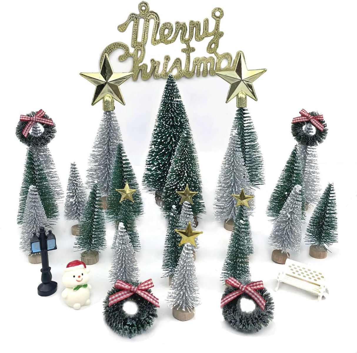 Mini Árboles de Navidad en Mini Botellas, 36 Piezas