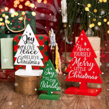 3 Pcs Árboles de Navidad de Madera, Decoración Rustica