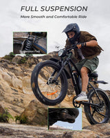 Bicicleta Eléctrica Isinwheel M10 Plus 900W, 75 Millas, 26 Fat Tire