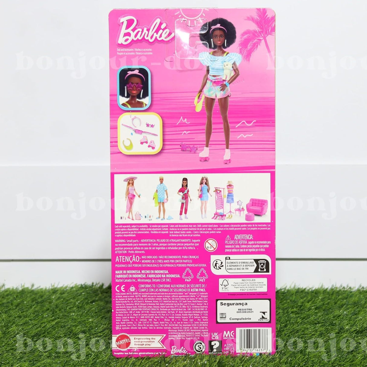 Barbie Día & Juego Muñeca con Patines, Estilo Deportivo, Mattel HPL77