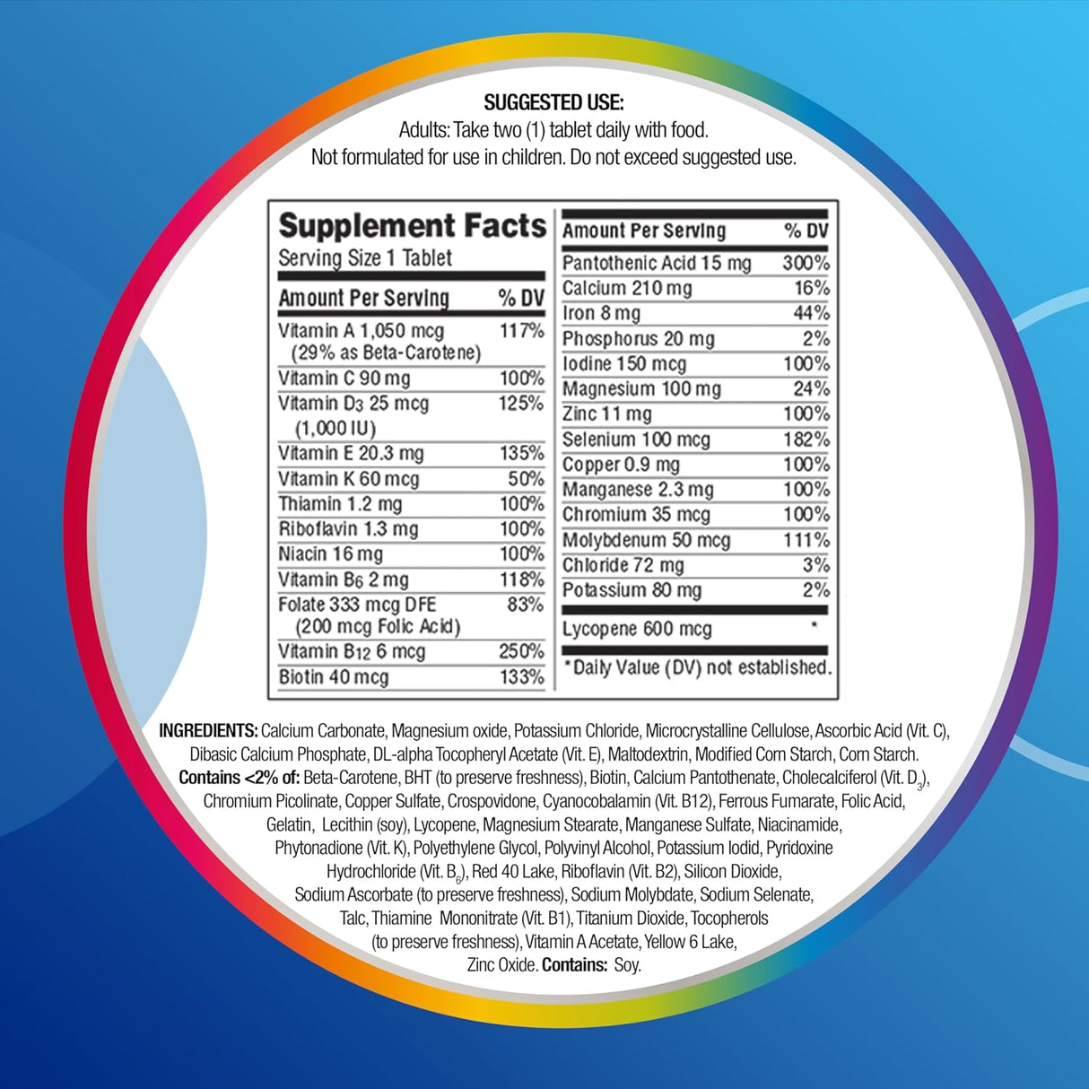 Suplemento Centrum Multivitamínico para hombres antioxidant