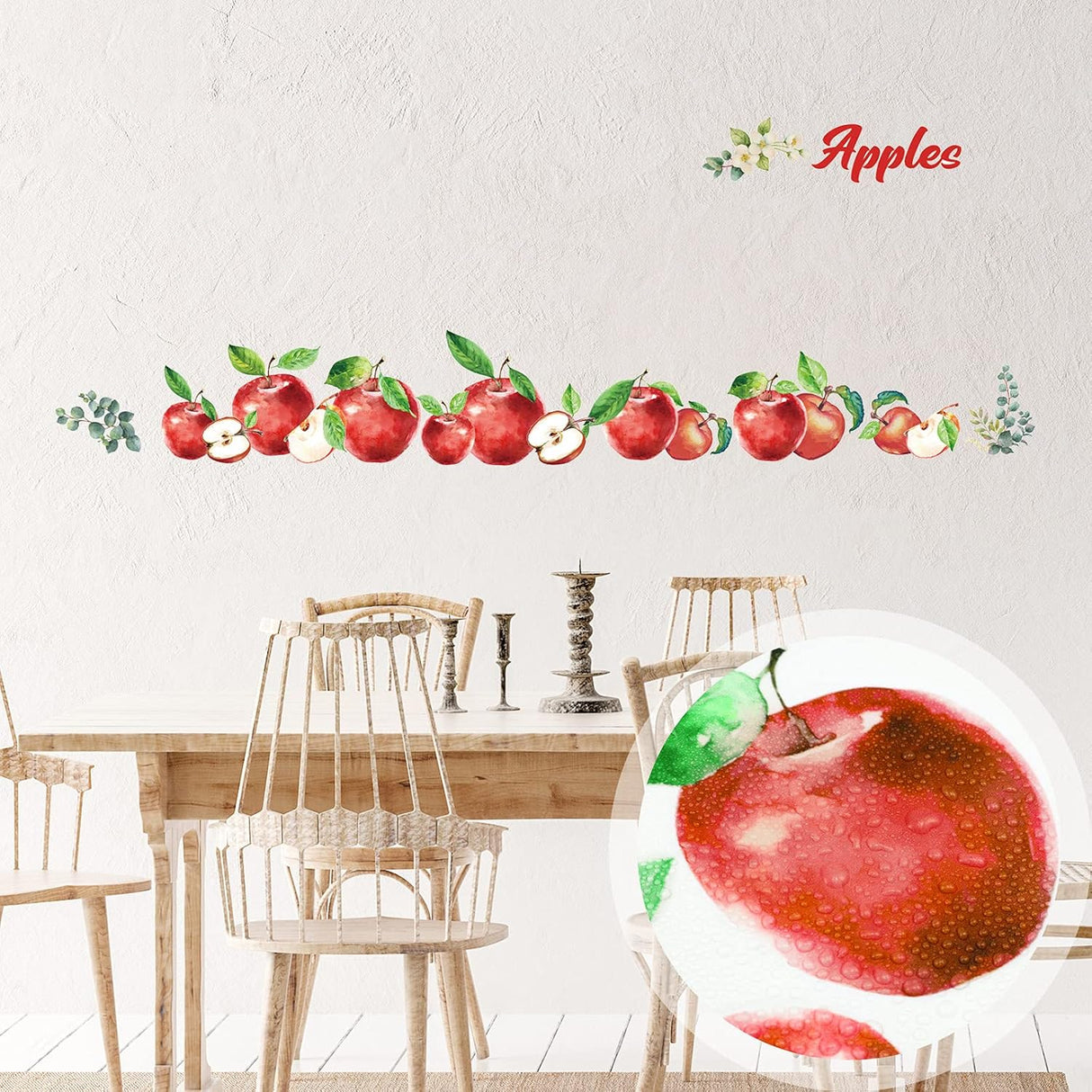 Pegatinas de Frutas Epakh para Pared, 41 Piezas, Estilo Manzana