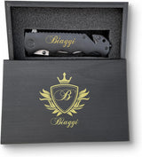 Cuchillo personalizado para senderismo, caja grabada