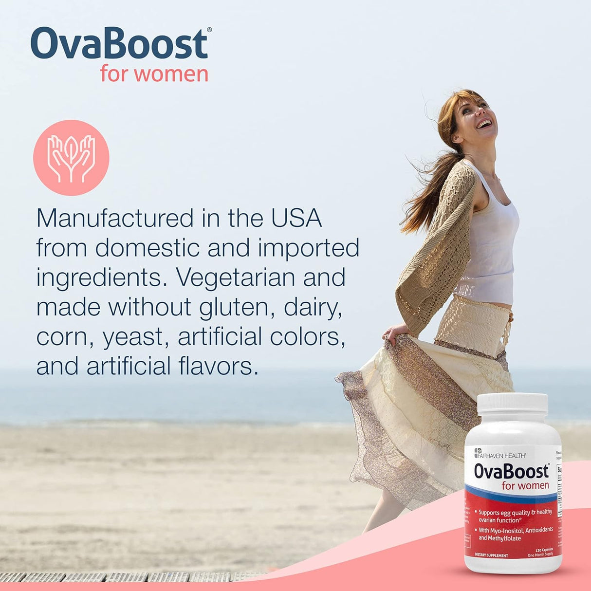Suplemento FertilAid para mujeres y Ovaboost  mio-inositol