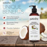Aceite de coco fraccionado orgánico de 16 onzas PURA D'OR