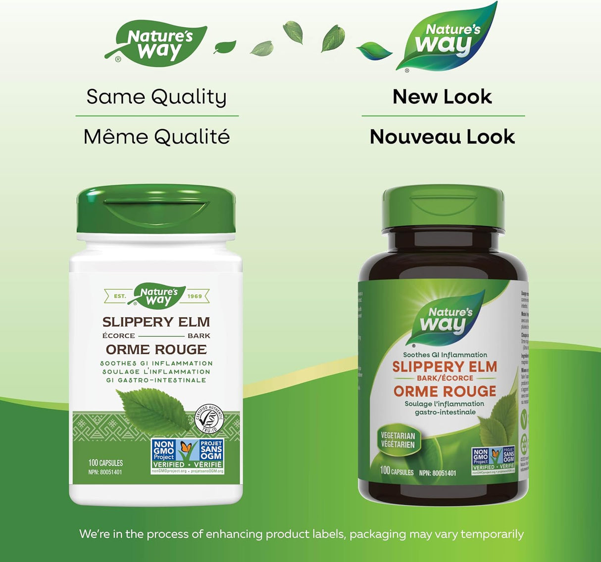 Natures Way Elm corteza resbaladiza 400 mg 100 Cápsulas