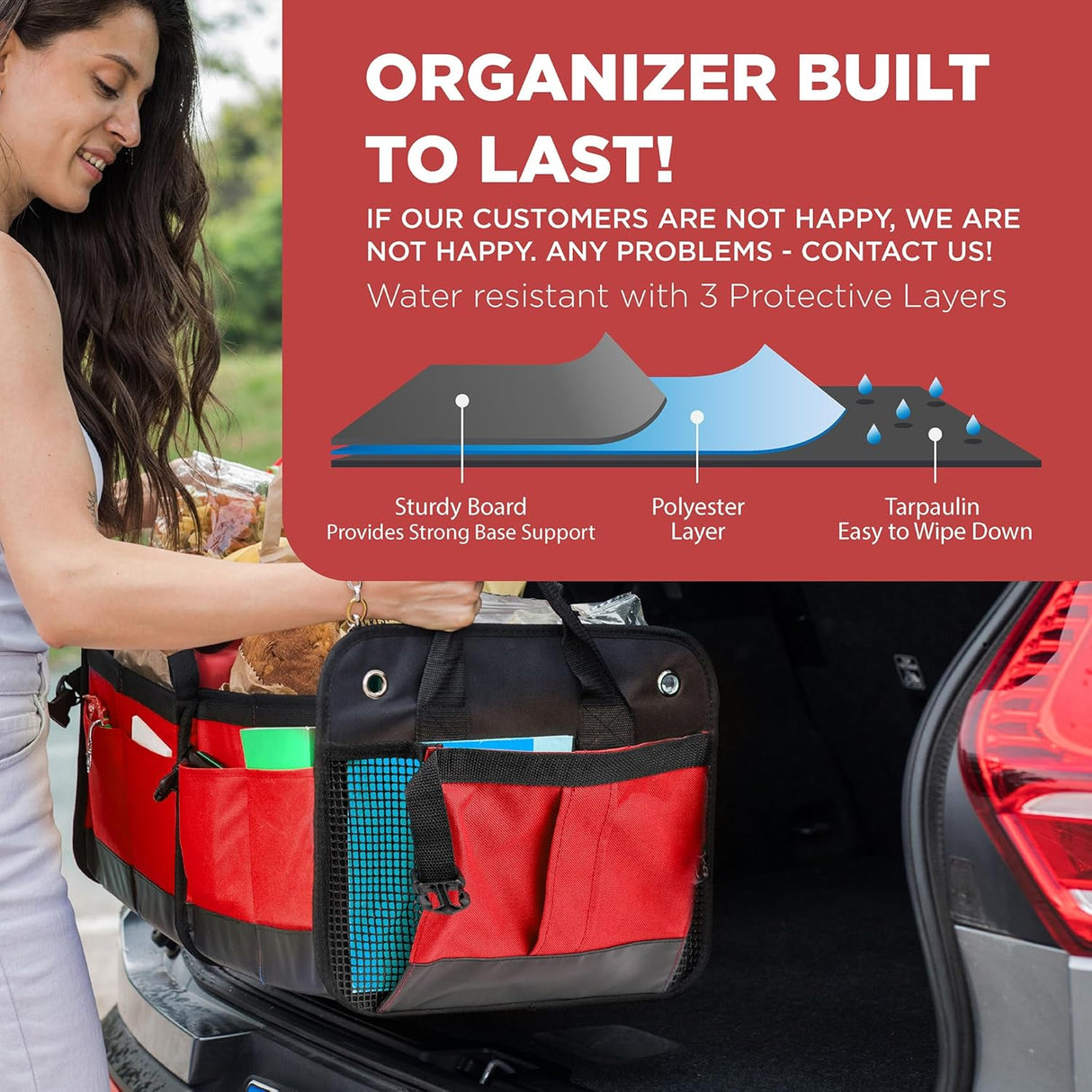 Organizador de Maletero para Auto, Compartimentos Ajustables