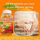 Gummies Prenatales Vegan con DHA y Ácido Fólico - Marca XYZ
