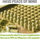 Suplementos Alimenticios as veganas vacías transparentes