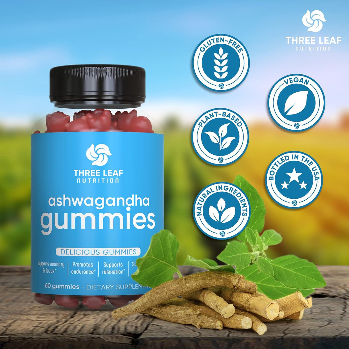 Gomitas de Ashwagandha - Suplemento para Enfoque y Energía - 60 u.