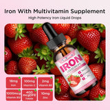 Suplemento de Hierro Líquido para Mujeres, Hombres y Niños, 2oz