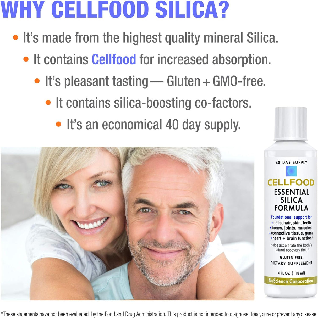 Suplementos Fórmula antienvejecimiento sílice esencial 4 oz