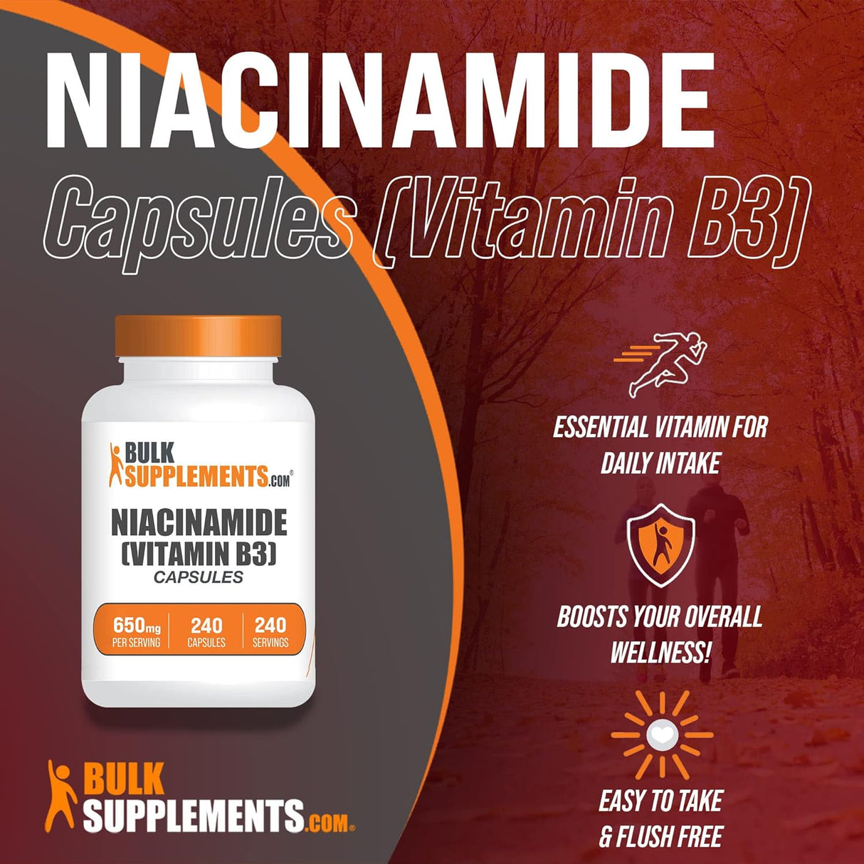 Suplemento de vitamina B3 (niacinamida) 100 cáp  de gelatina