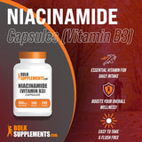 Suplemento de vitamina B3 (niacinamida) 100 cáp  de gelatina