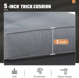 Solaste Juego de muebles de aluminio para patio, 4 piezas, moderno juego de conversación al aire libre, sofá seccional con cojín mejorado y mesa auxiliar, gris