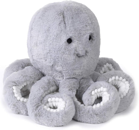 Lambs &amp; Ivy Juguete de peluche de pulpo gris de peluche azul océano - Inky