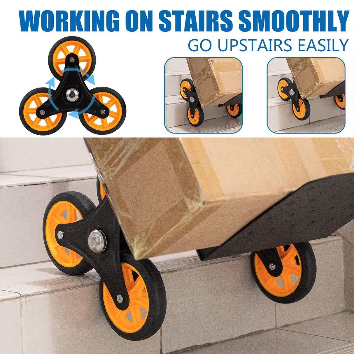 Carretilla de Escalera, 2 en 1, 350 lbs, 6 Ruedas, Modelo X123