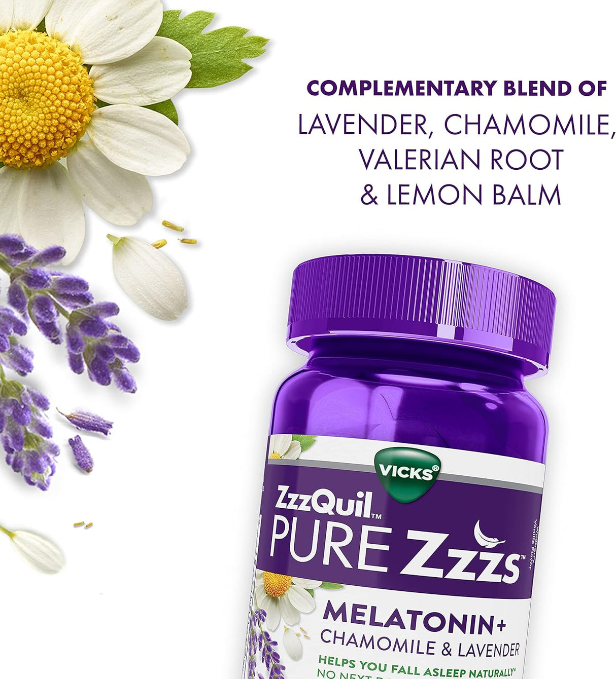ZzzQuil PURE Zzzs, gomitas de descanso con lavanda 48 unid