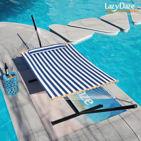 Hamaca Doble Lazy Daze 12 FT, Con Barrotes y Almohada, 450 lbs