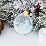 Adorno colgante de Navidad perro y muñeco de nieve