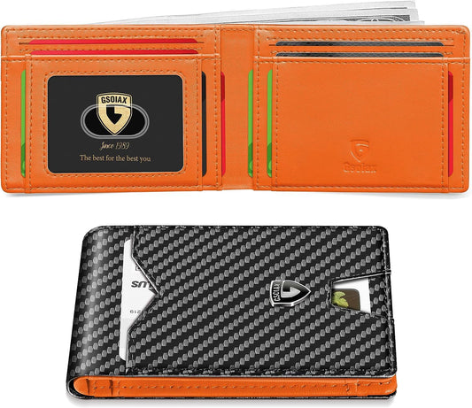 Billetera GSOIAX para hombres, RFID, 11 ranuras, bifold