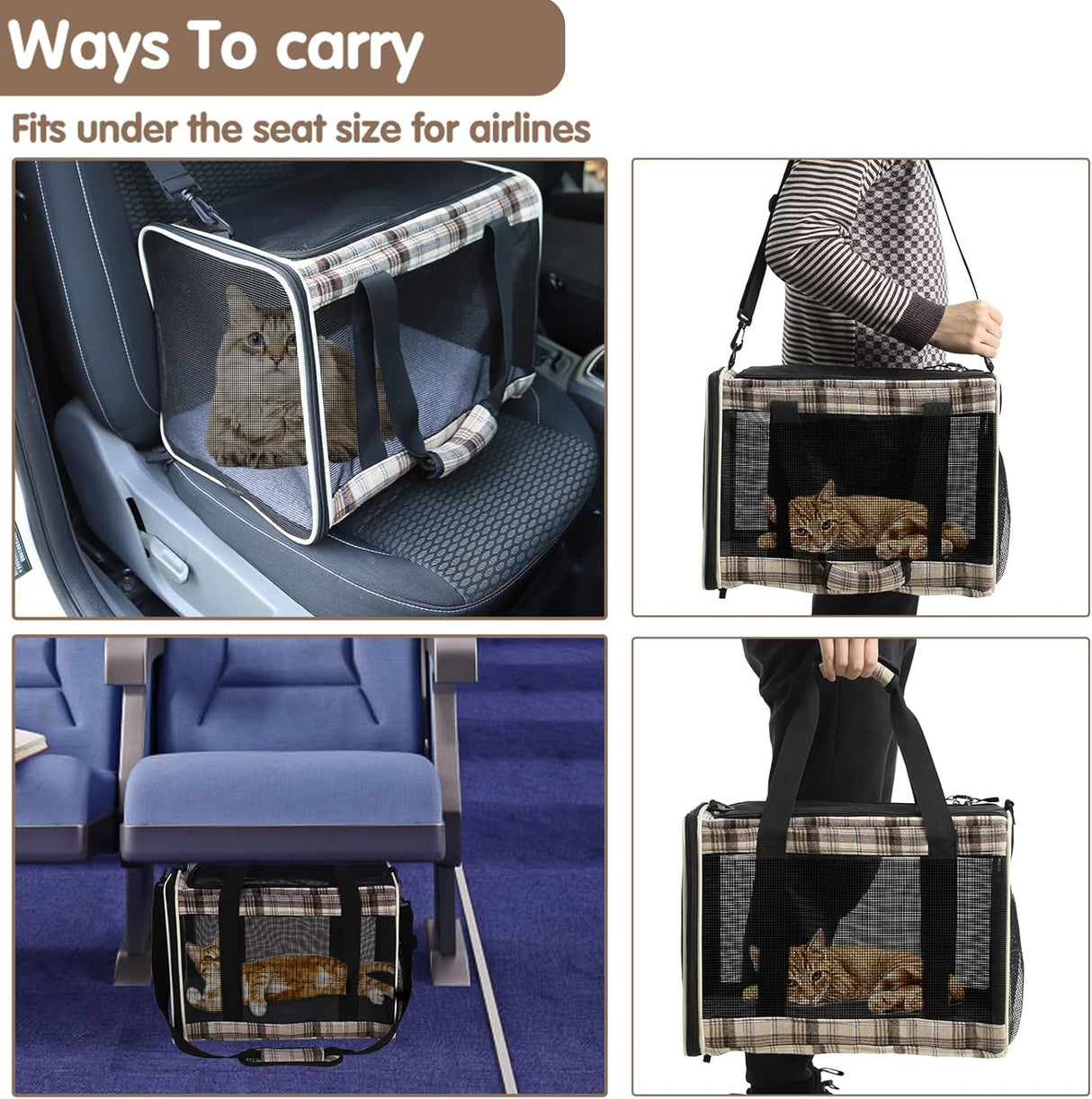 Transportadora para Gatos EXPAWLORER, Aprobada por Aerolíneas