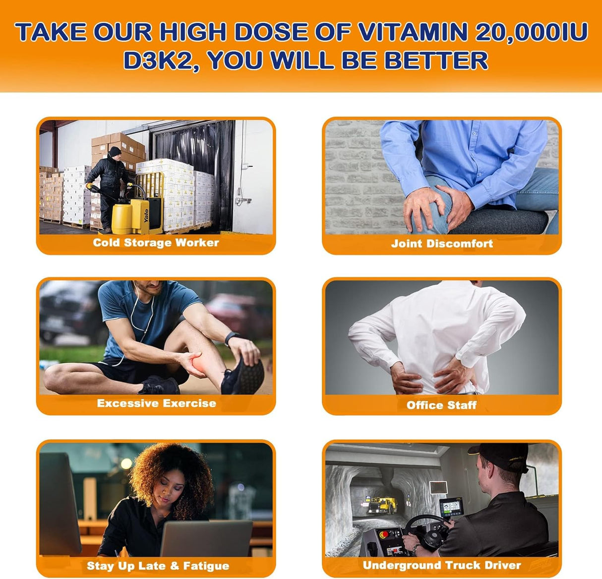Vitamina D3 20,000 IU + K2 200mcg - Salud Ósea y Muscular