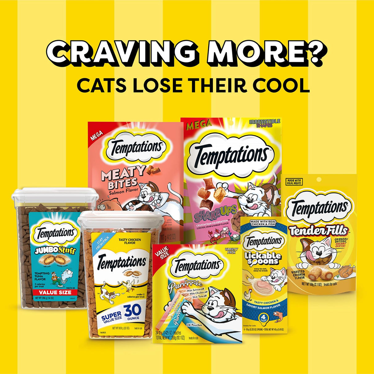 Paquete surtido de golosinas para gatos, 4 bolsas de 6.3 oz