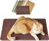 Rascador para gatos de sisal con cintas de velcro marrón