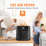 Freidora de aire 7Qt, CROWNFUL, 8 funciones, 1500W, UL