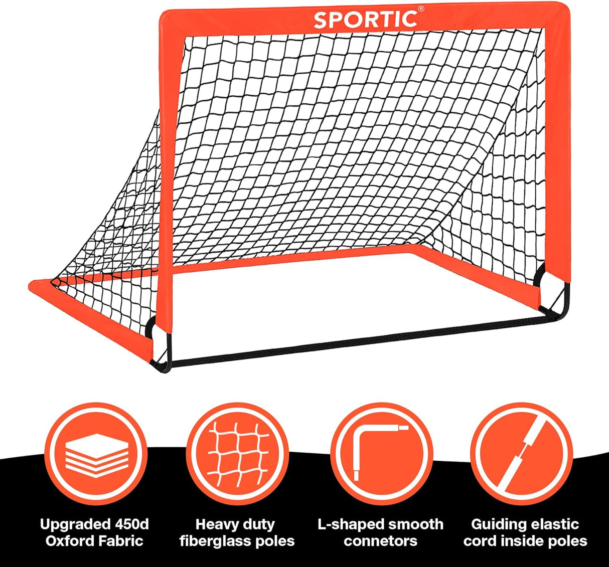 Pack 2 porterias de futbol con redes desplegables