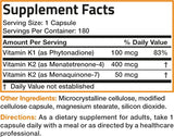 Suplemento de vitamina K2 MK7 Triple Play de Bronson
