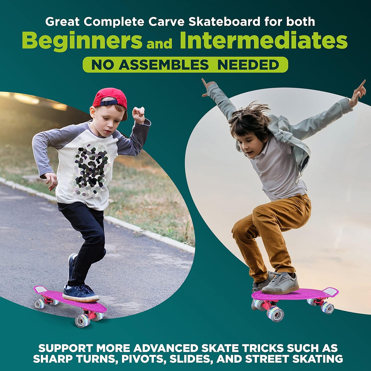 Skateboards o patineta lila Hurtle HCSK159