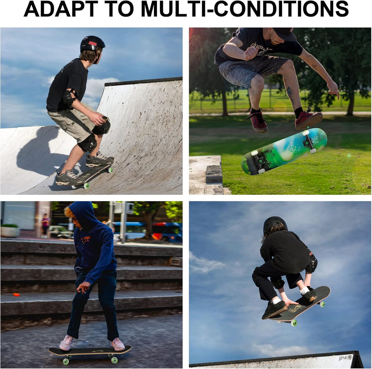Skateboard Doble Kick 31" Maple 8 Capas para Chicas y Adultos