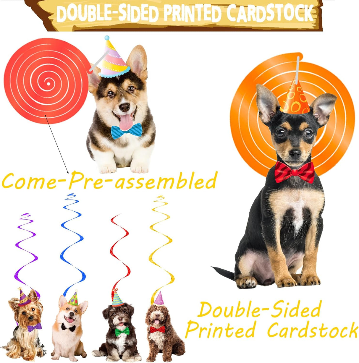 Decoraciones Colgantes para Fiesta de Cumpleaños de Perros