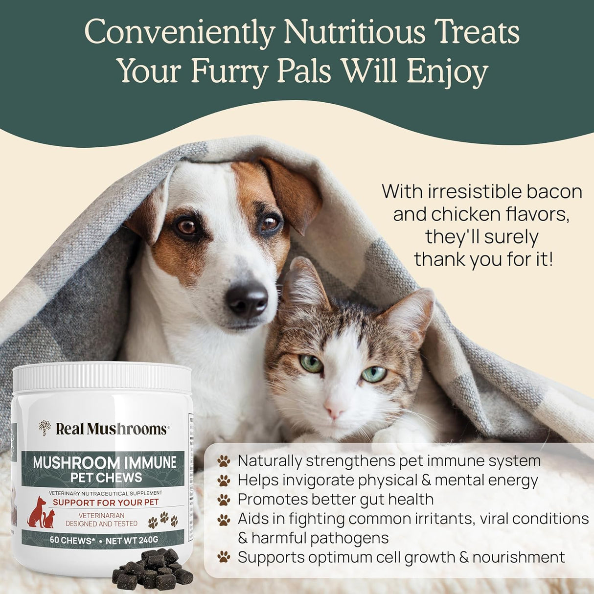 Masticables Inmunológicos con Hongos para Mascotas