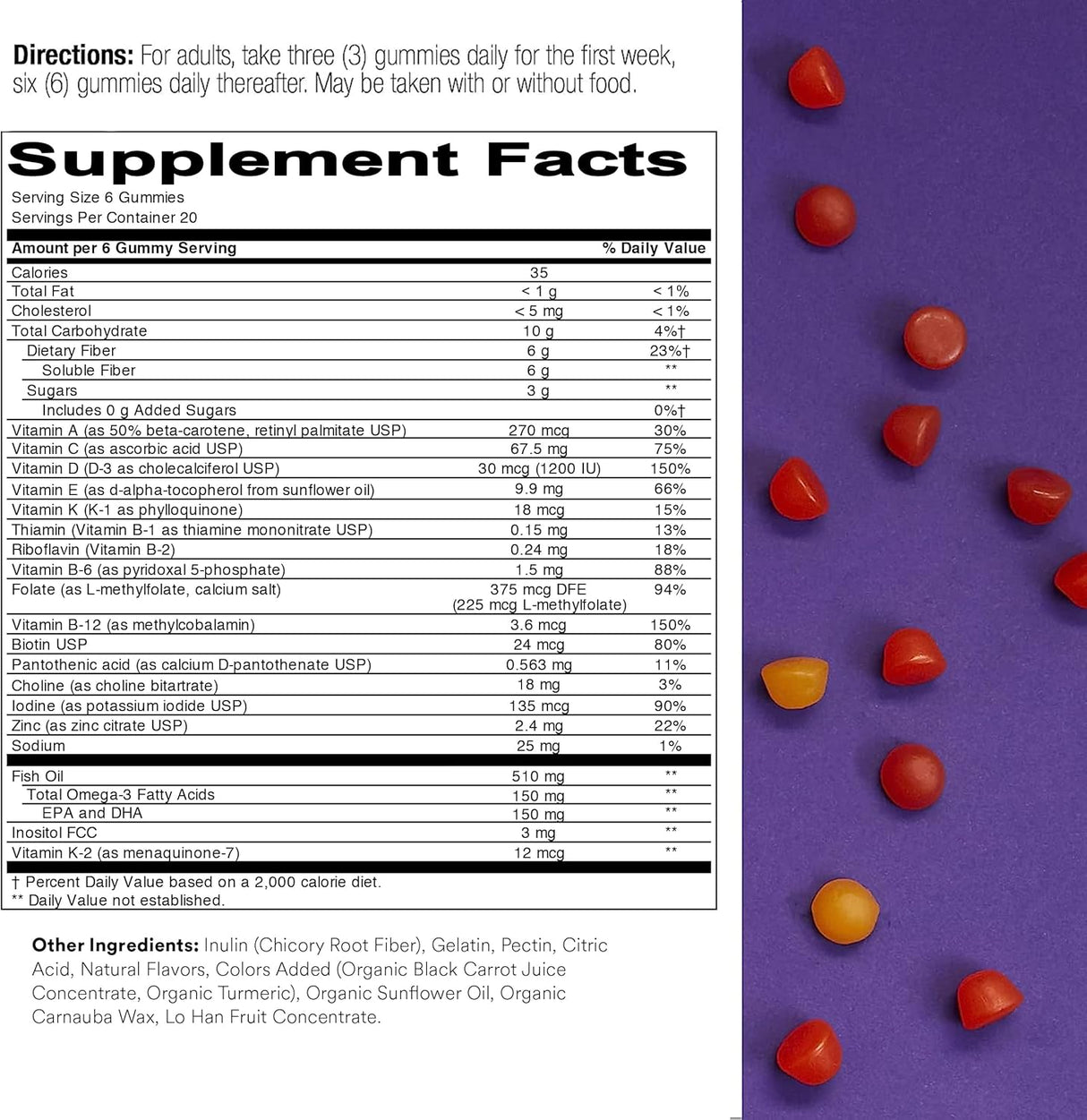 Multivitamínico diario para adultos con fibra SmartyPants