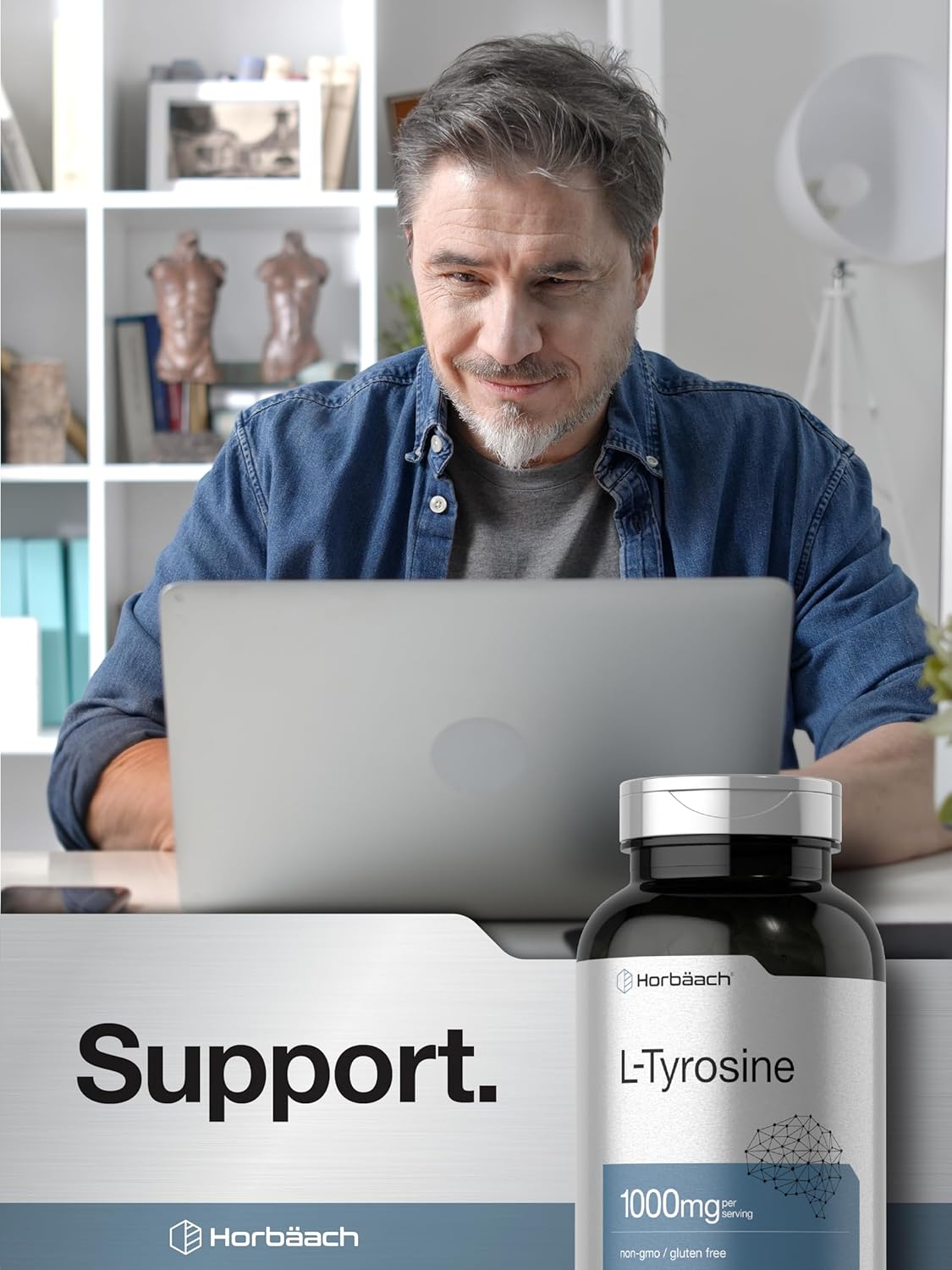 Suplemento L-Tirosina Horbaach | 1000mg | 250 Cápsulas