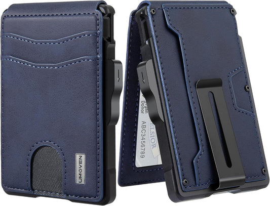 Billetera Umoven para Hombre con Clip, RFID, Bifold Minimalista