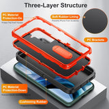 BaHaHoues Funda para Samsung Galaxy S22, Samsung S22, con soporte integrado, a prueba de golpes, polvo, caídas, grado militar, para Galaxy S22 5G de 6.1 pulgadas (negro/naranja)