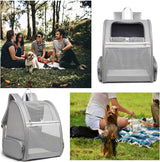Mochila para transporte de gatos color gris