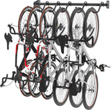 Soporte de pared resistente para 6 bicicletas, hasta 300 lb
