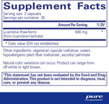 L-Carnitina Pura Encapsulations Suplemento Cardiovascular 60 cápsulas