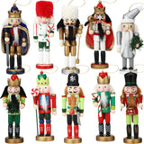 Adornos Navideños Syhood 10 Pcs Nutcrackers de Madera 5