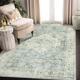 LIVEBOX Alfombra Lavable 5x7, Antideslizante, Estilo Boho