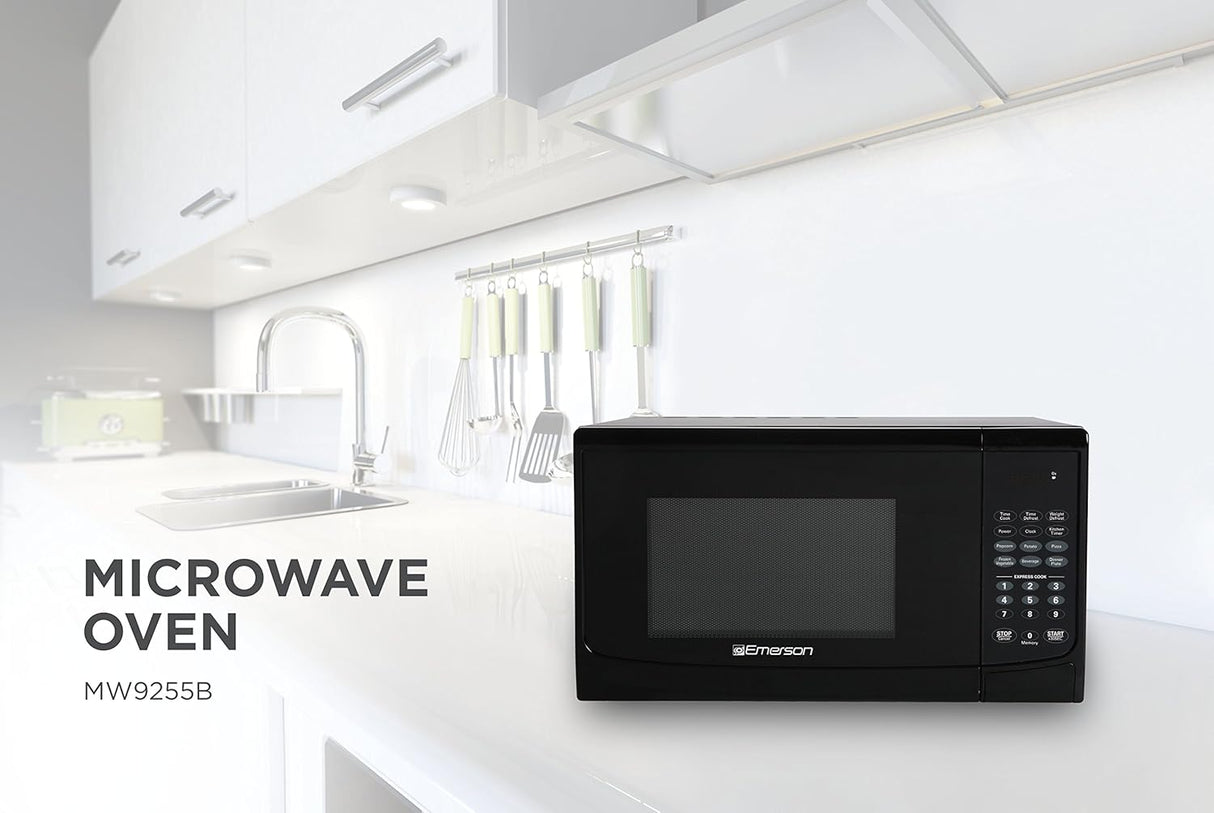 Horno Microondas Emerson MW9255B, 0.9 Cu ft, 900W, 6 Menús