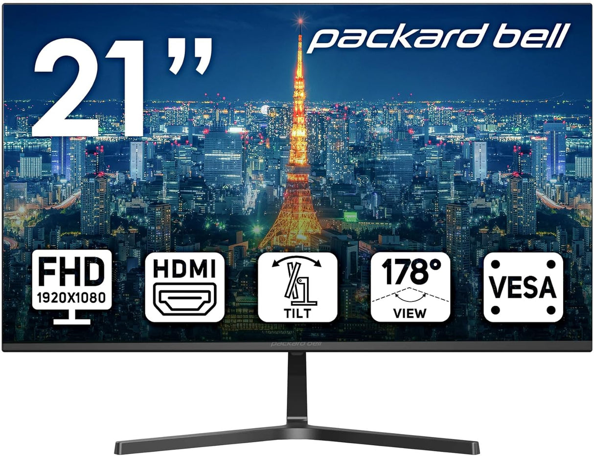 Monitor Packard Bell 21 FHD Ultrawide, HDMI, VESA, Tilt