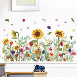 Pegatinas de pared de PVC con flores, margaritas, girasol